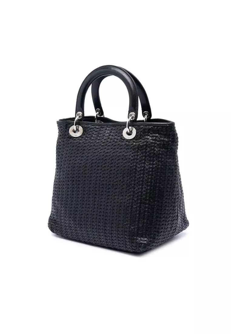 Pre-Loved Dior Medium Woven Calfskin Soft Lady Dior