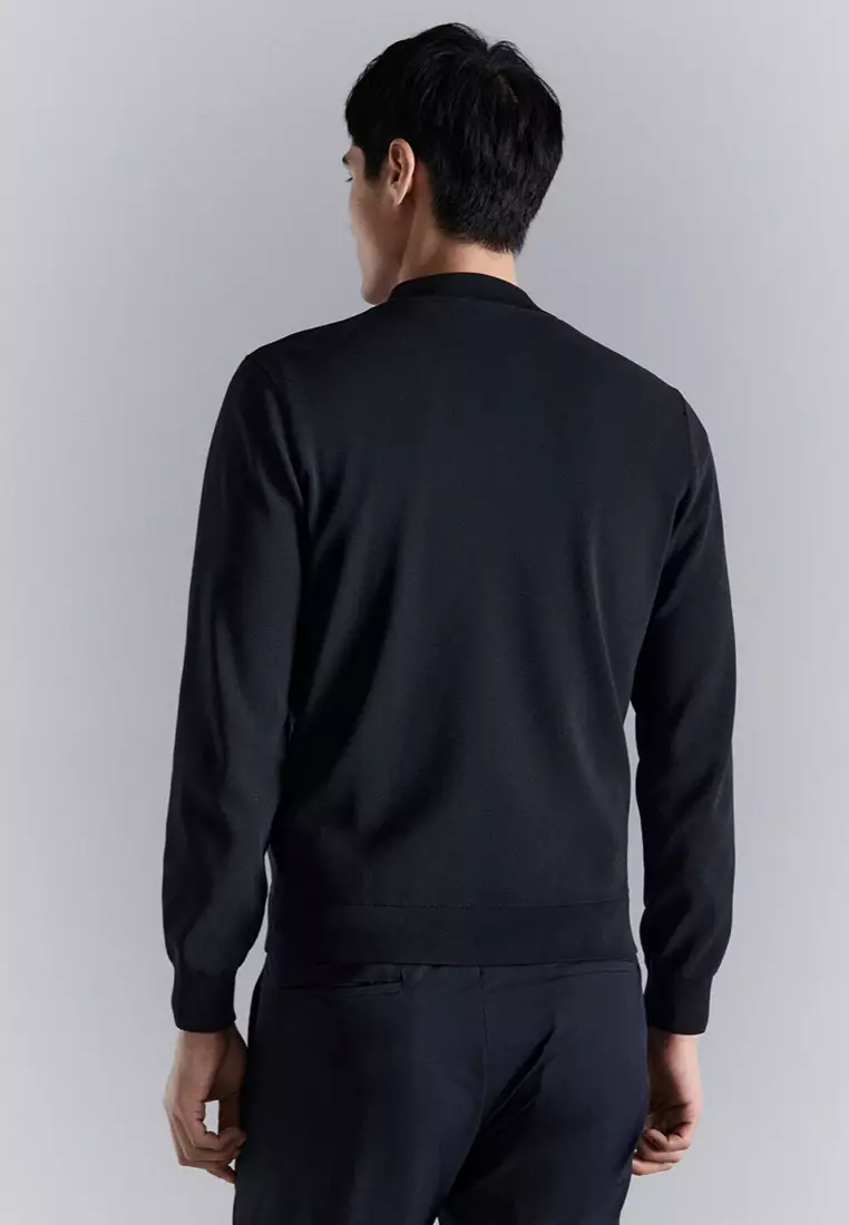 Combined Bomber Jacket In Knit