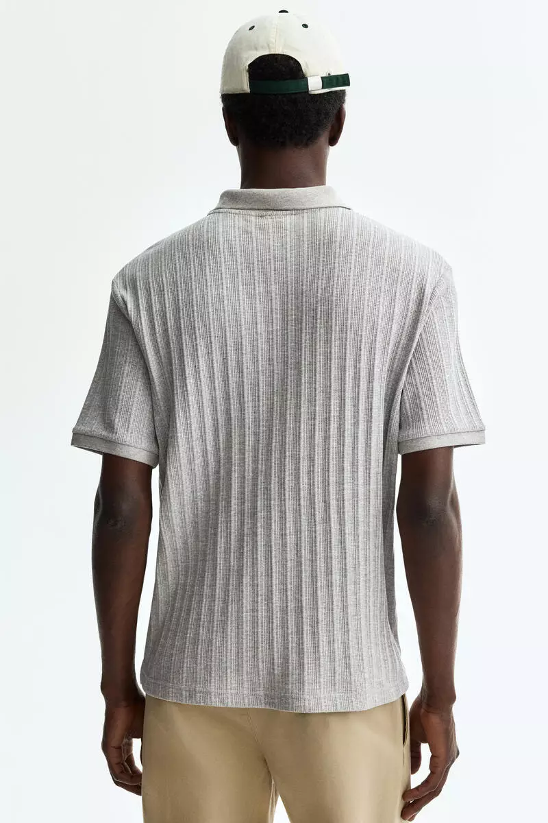 Slim Fit Textured jersey polo shirt