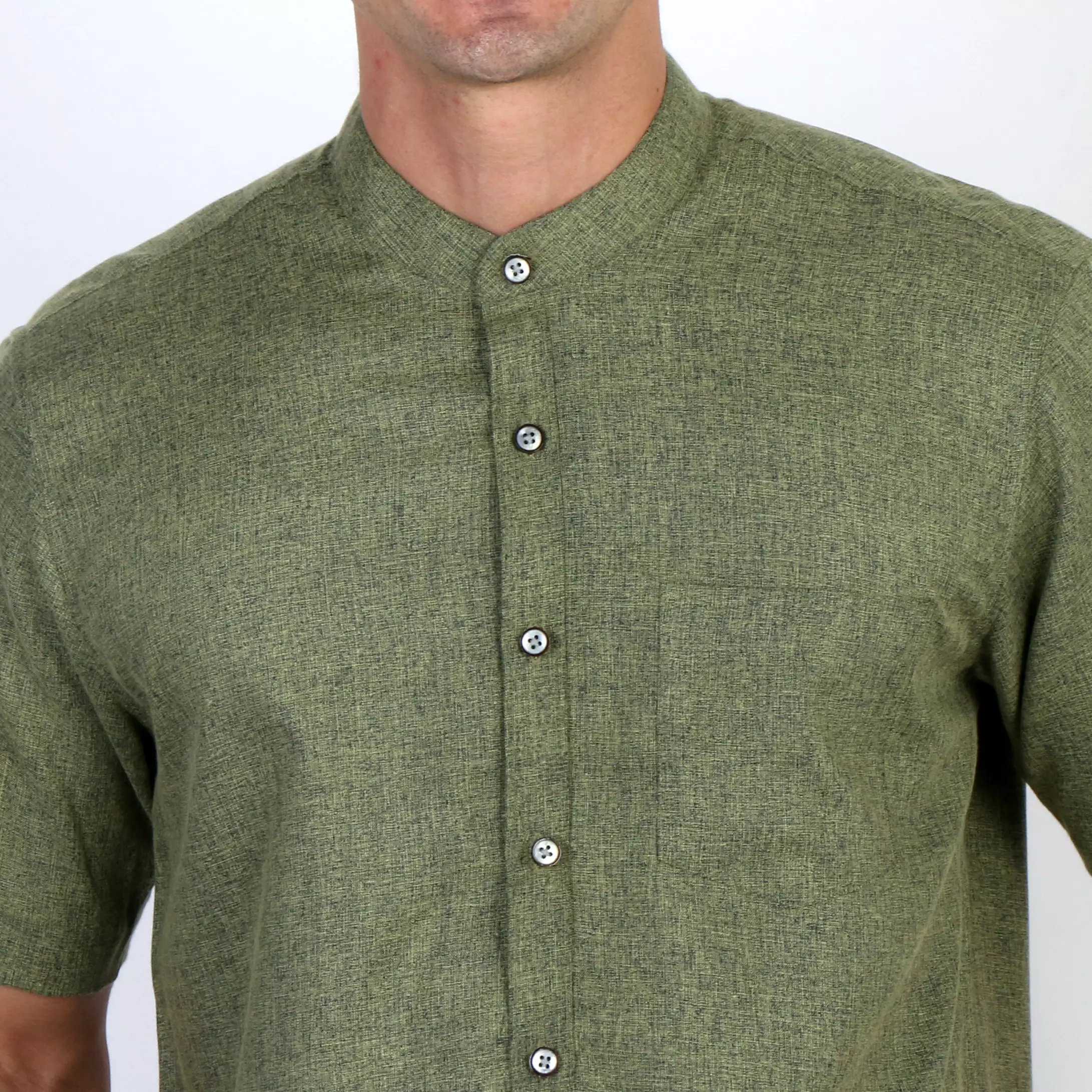 Casella Kemeja Pria Lengan Pendek Kerah Shanghai Solid Basic - 2255 Moss Green