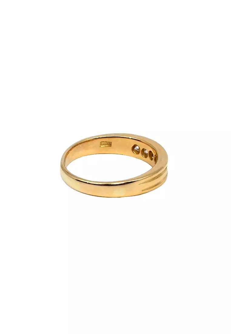 18K Yellow Gold Lady Ring with Diamonds