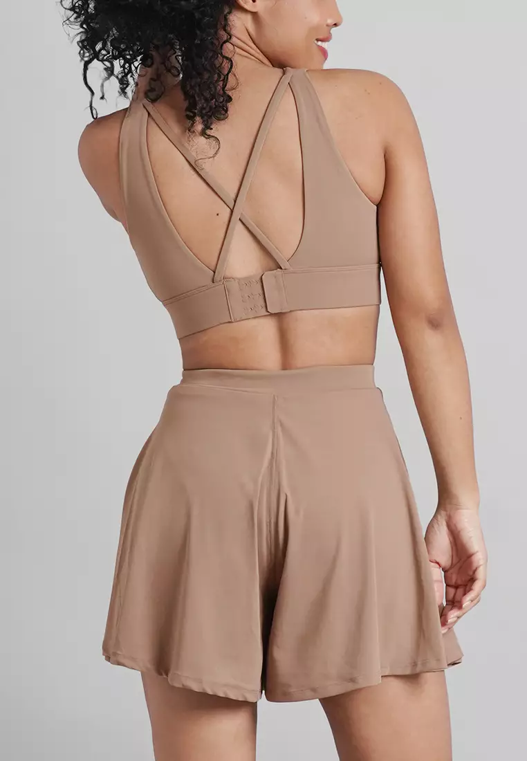 Wren Set: Crop Top Sports Bra & Culottes Shorts