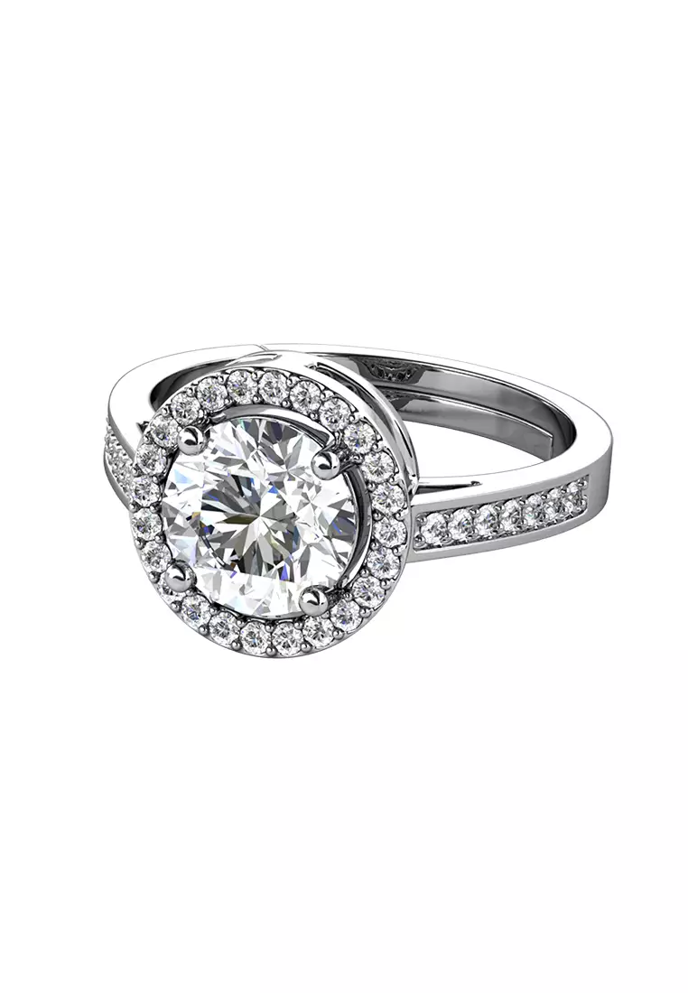 Berlian Moissanite Fantaisie Ring [GRA CERTIFICATE MOISSANITE DIAMOND] - Cincin 1ct Moissanite Berlian 925 Silver Celesta