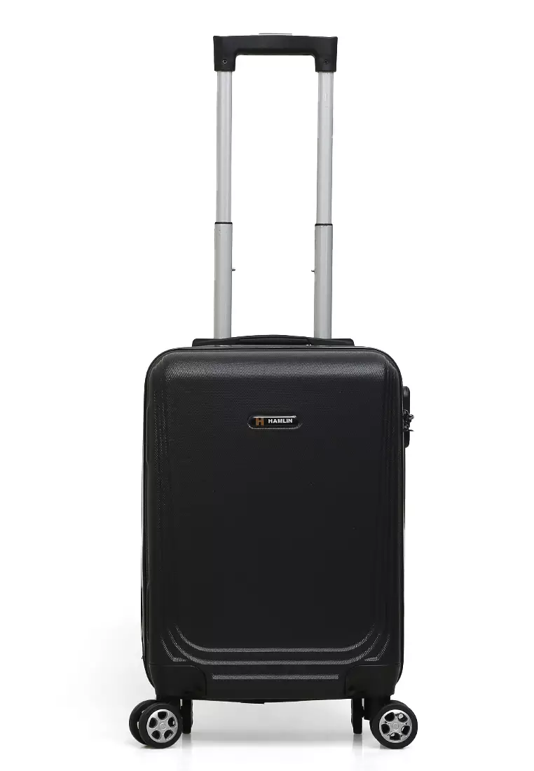 Caroline Koper Hardcase Unisex Size 18 Inch Tas Travel Large Compartment Material ABS+PVC Coated ORIGINAL - Black