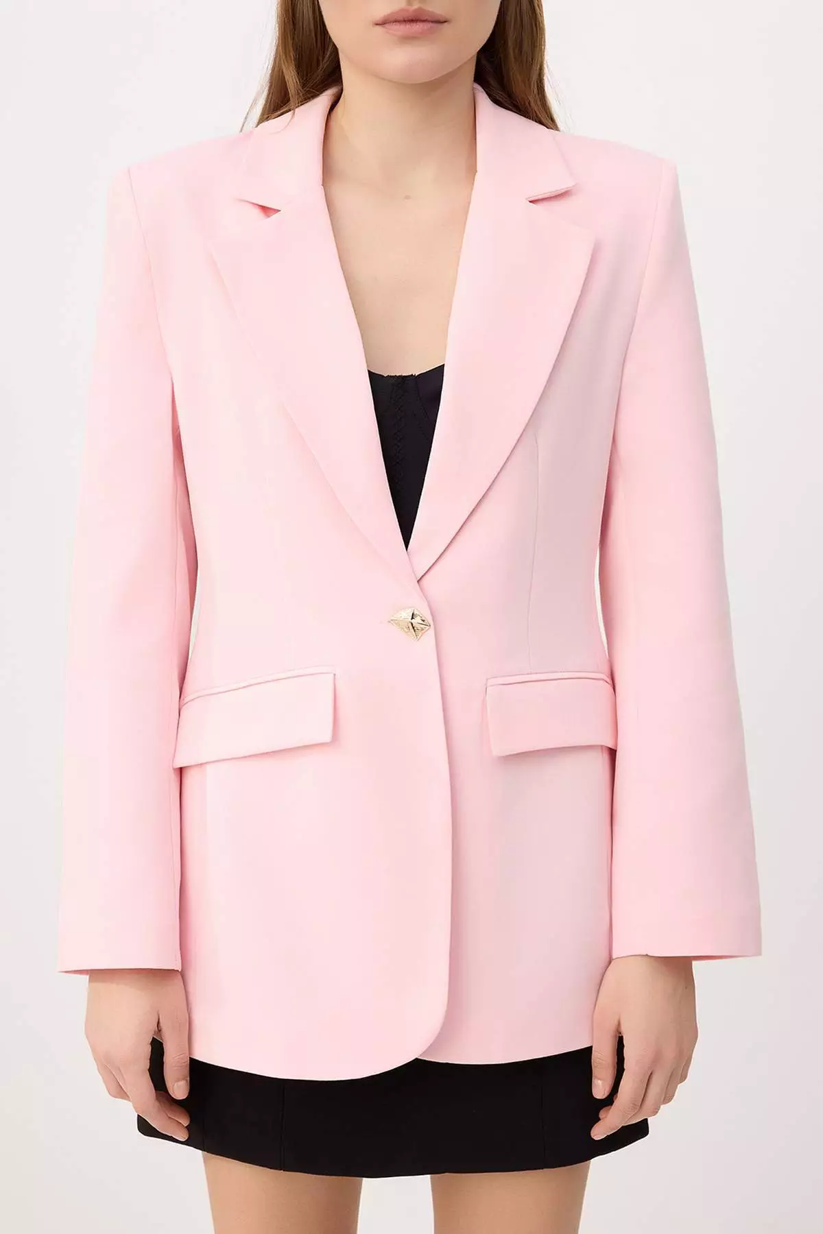 Pink Accessory Buttoned Regular Fit Woven Blazer Jacket Twoss26Bc2
