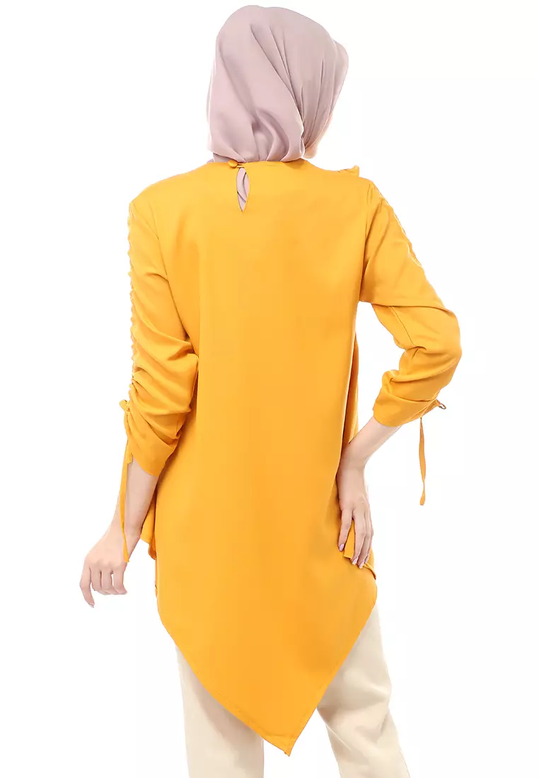 Ketrin Tunik Muslimah Atasan Wanita Polos Long Sleeve Regular Fit - Mustard