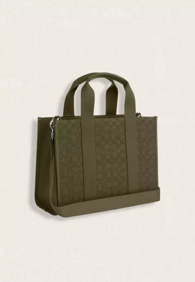 Coach Smith Tote Bag In Signature Jacquard Olive Drab