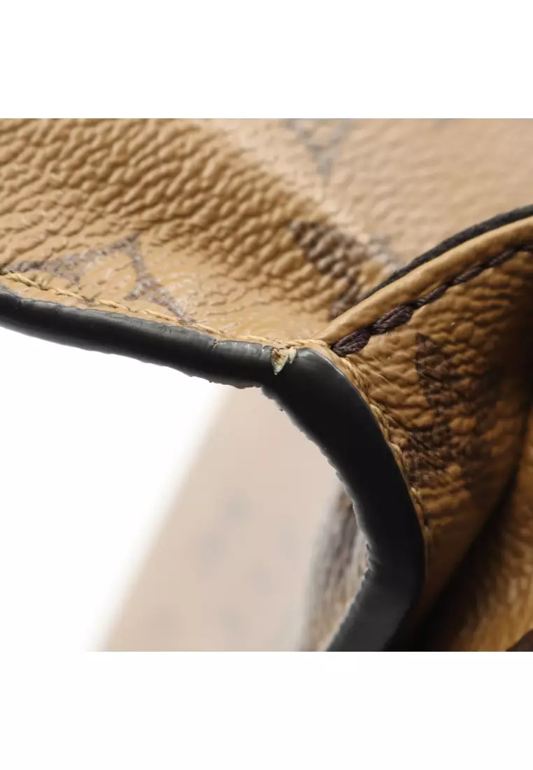 Pre-Loved Louis Vuitton pochette Metis MM monogram reverse Handbag PVC leather Brown black 2WAY