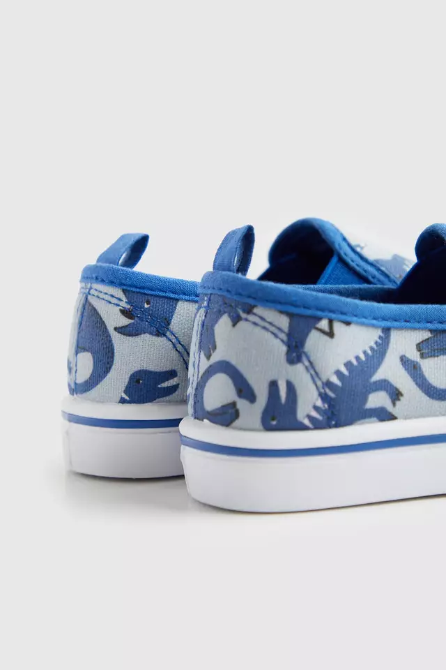 Mothercare Dinosaur Slip-On Trainers - Sepatu Anak Laki-laki (Biru)