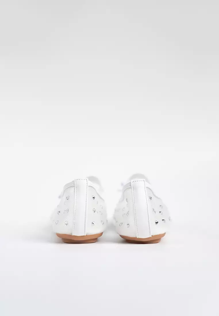 Glitter Mesh Ballerina Flats