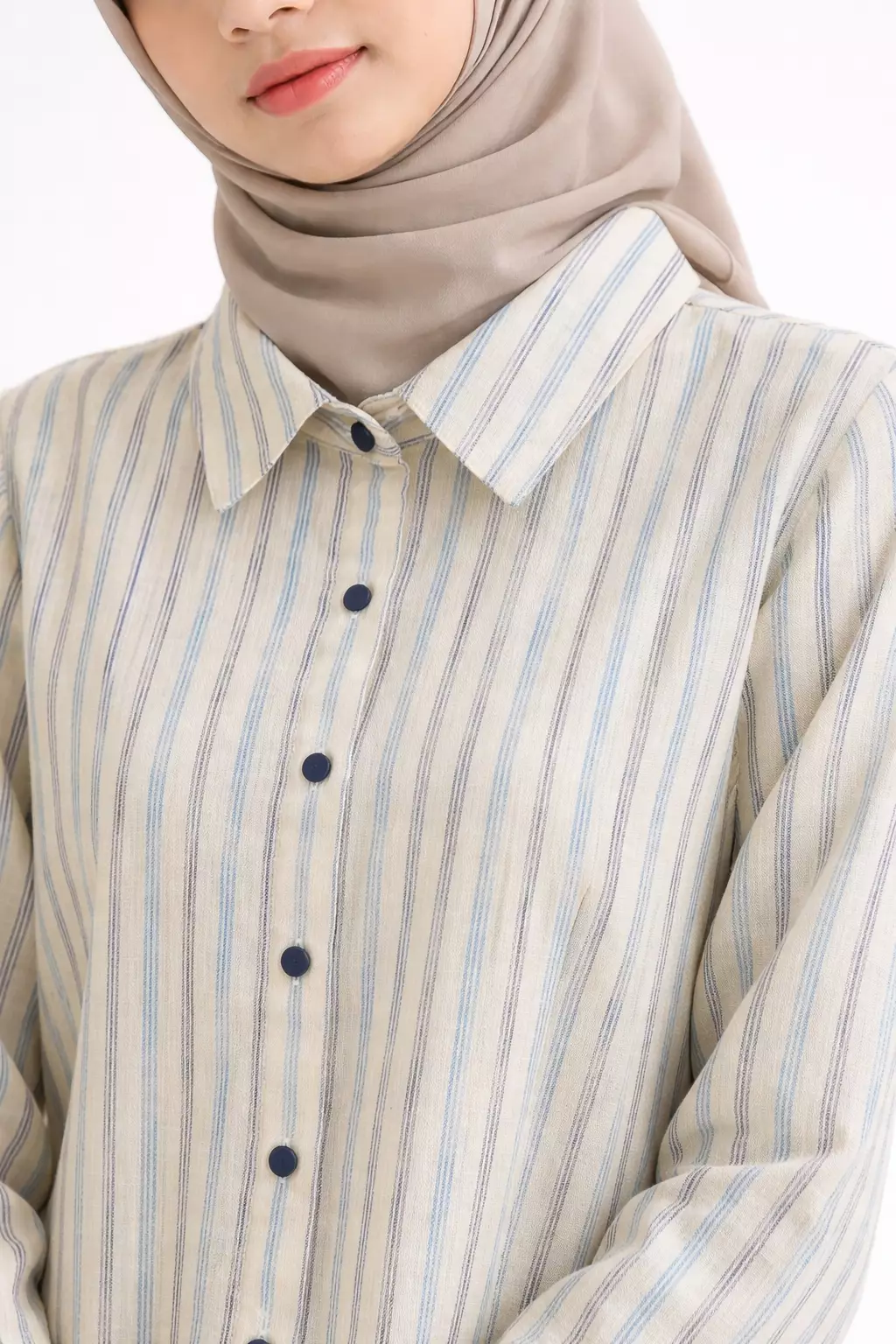 Vania Shirt In Blue Cream Stripes