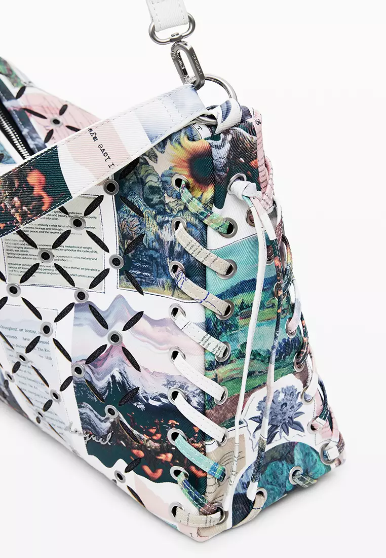 Medium Collage perforated crossbody bag