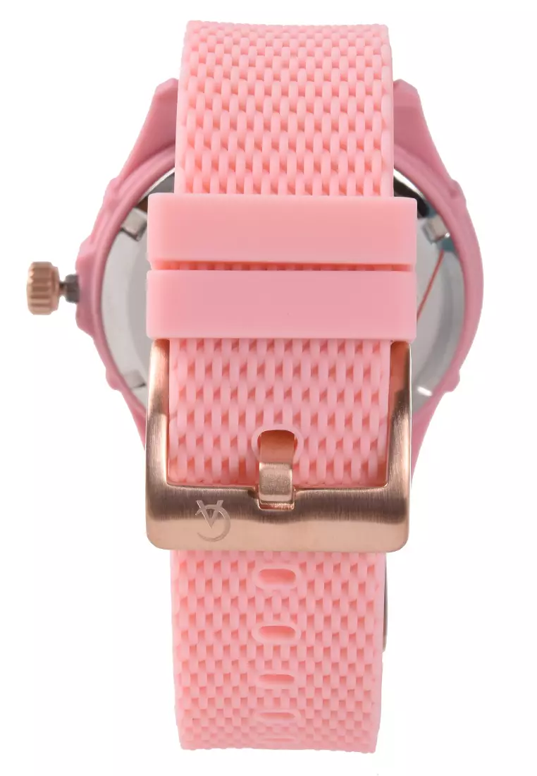 Alexandre Christie Green Ocean - Jam Tangan Wanita - Pink - Rubber Strap - 6584 MFRRGPN