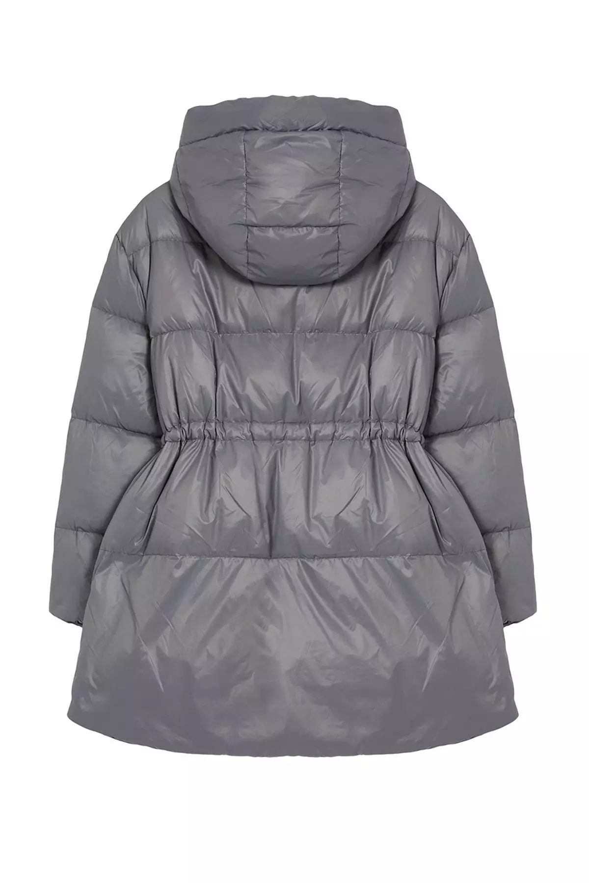 Grey Oversize Hooded Goose Down Puffer Jacket TWOAW25MO00111