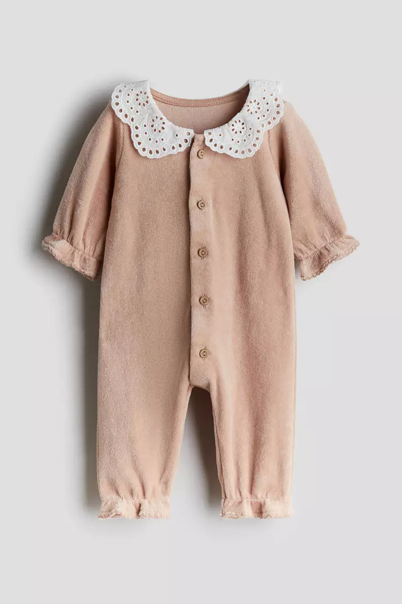 Cotton velour romper suit