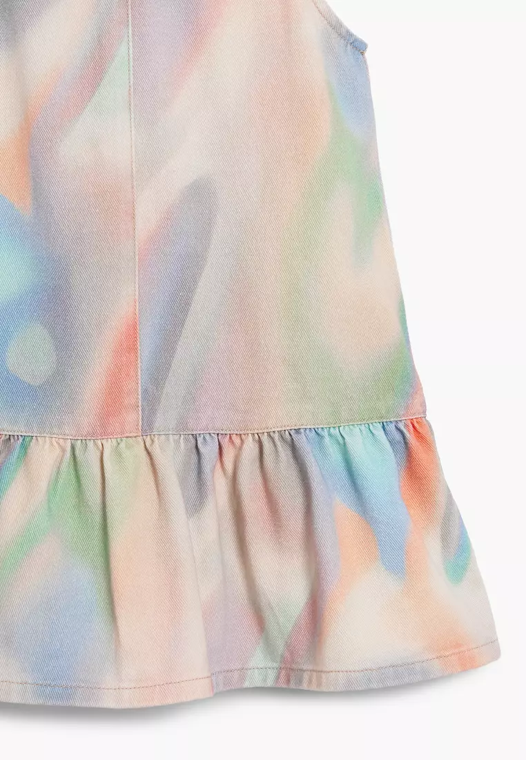 Tie-dye denim dress