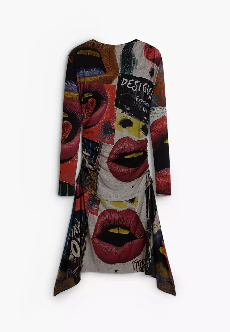 PRINTED DRESS WITH LIPS