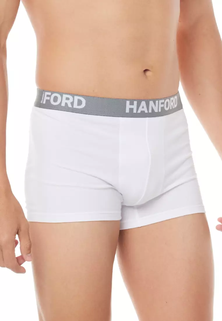 Cotton w/ Spandex Men's Boxer Briefs Ansel - White (3in1 Pack) S-4X Big Plus Size