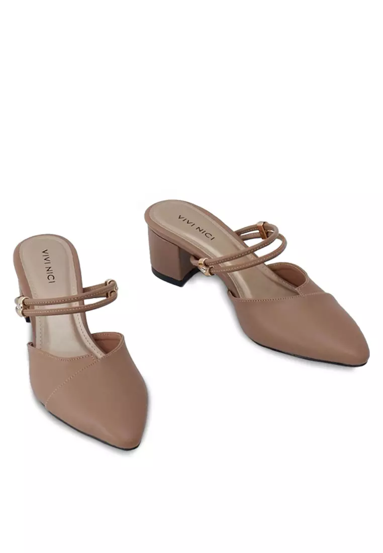 VIVI NICI - Rawles Sandal Mules Hak 5 cm Mocca