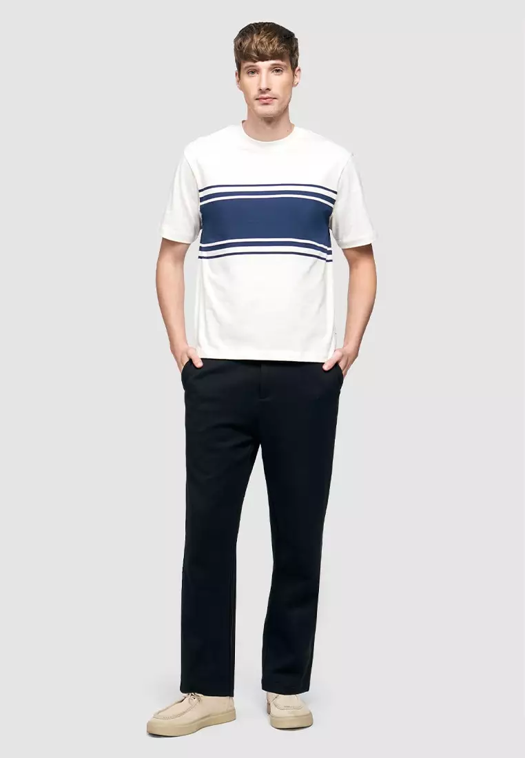 T-Shirt with Panelled Stripes