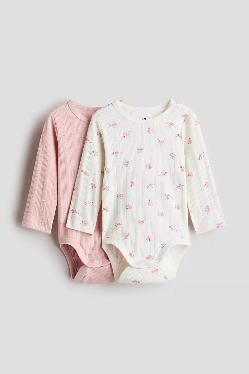 2-pack cotton pointelle bodysuits