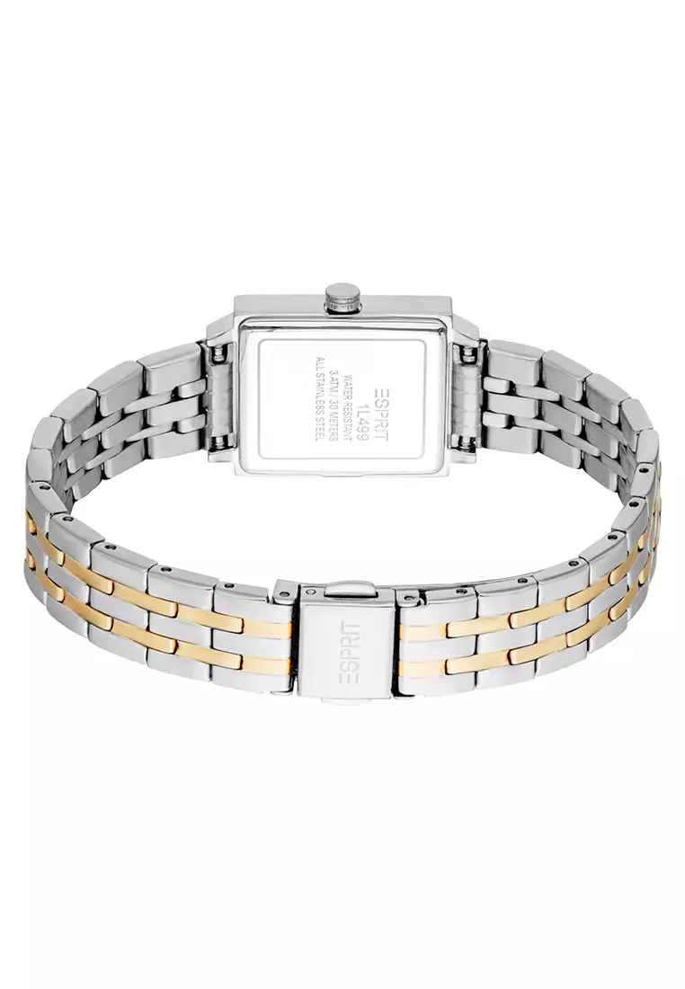 Esprit Amiri Set Two Tone Stainless Steel Analog Quartz Watch For Women ES1L499M0075