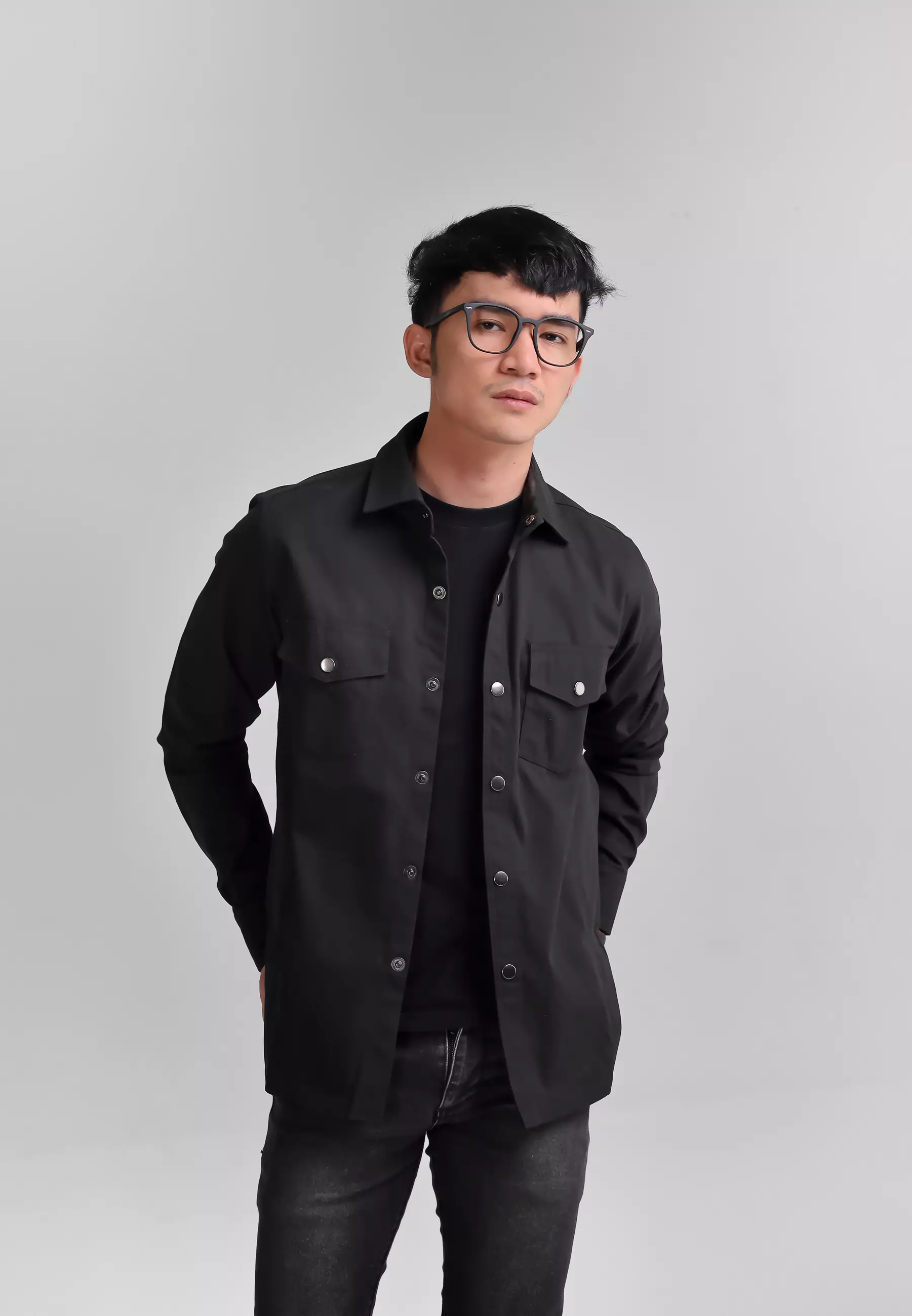 Jual Ineat Ineat Myles Overshirt Jacket Black Original Zalora Indonesia