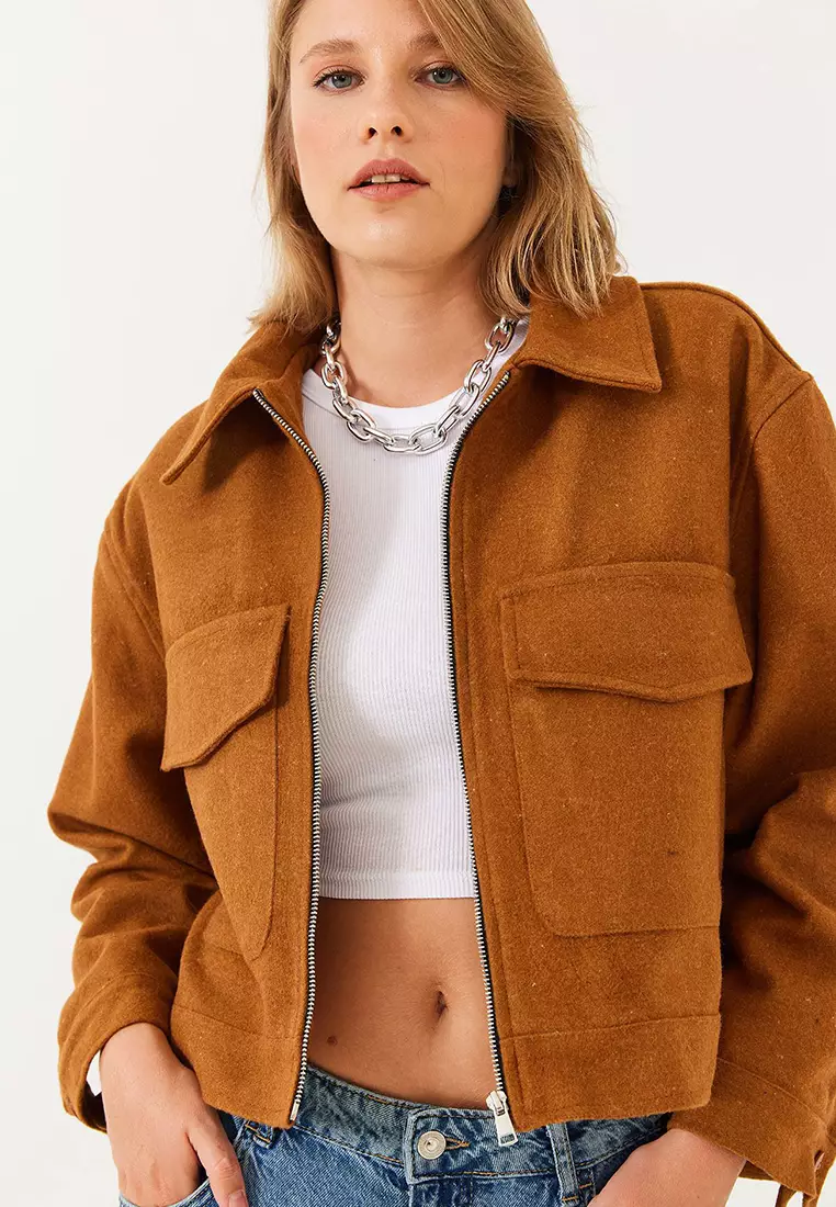 Women's Soft Cashmere Crop Jacket Mbms013 60501013