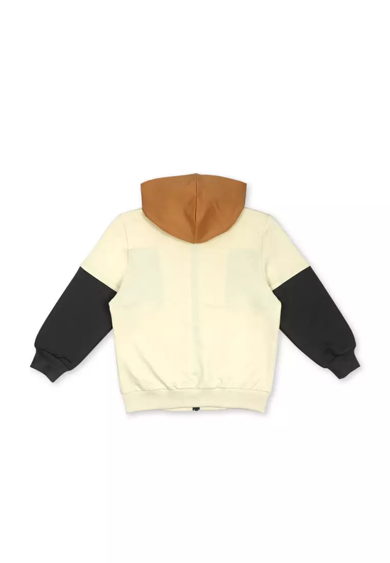 Boys Combi Jacket With Hood and Print Details