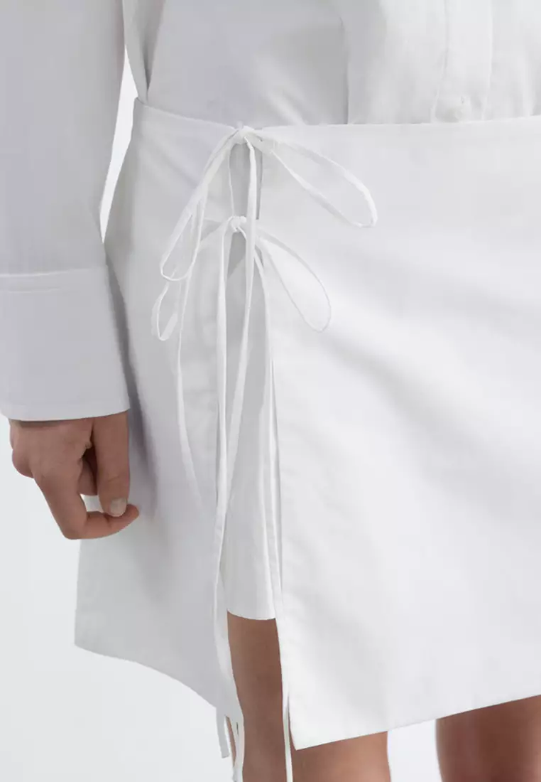 Tie-Detail Mini Shirt Dress