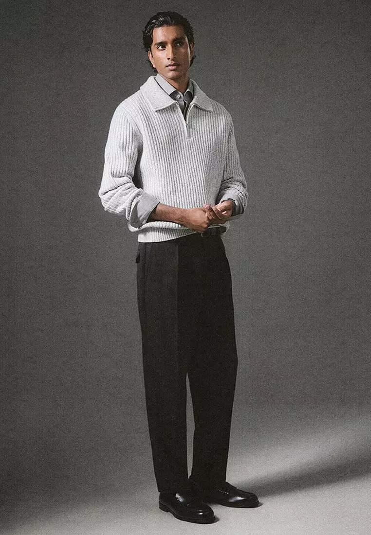 Wool-Blend Sweater With Zip
