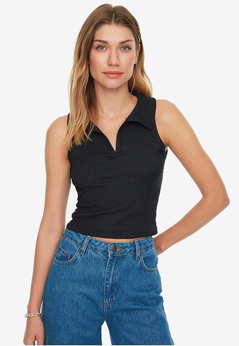 Buy Trendyol Sleeveless Collar Top 2023 Online | ZALORA Singapore
