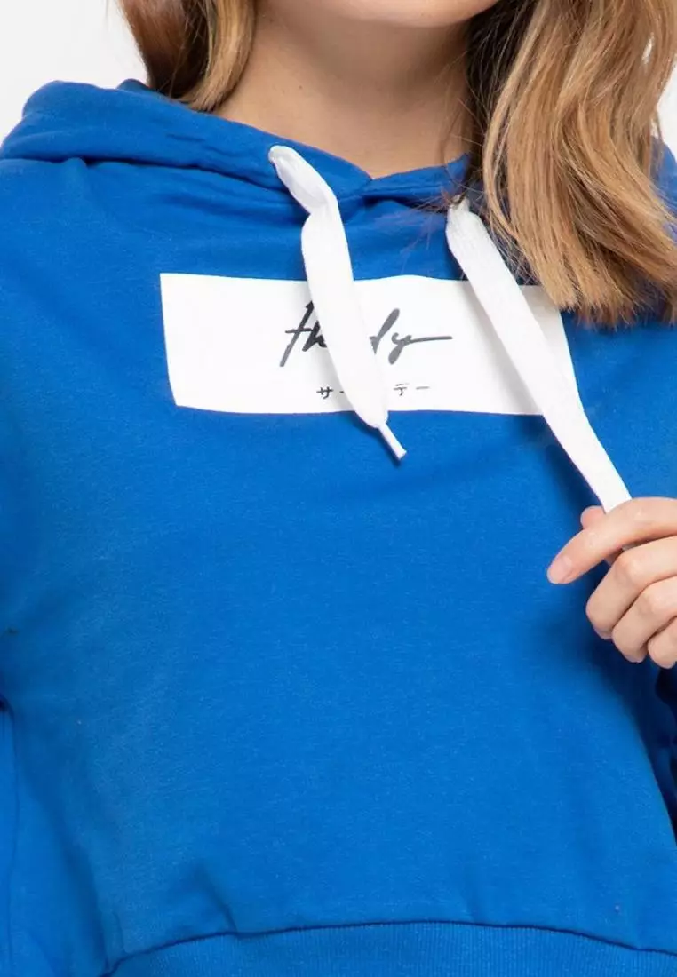 MP008 pbch crop hoodie thdy sign rectangle blue benhur