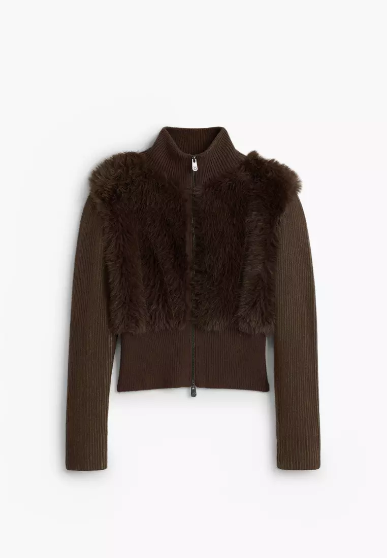 KNIT SWEATER WITH FUR