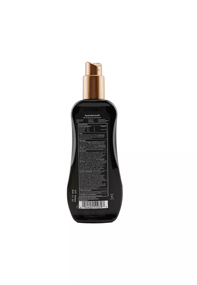 Australian Gold - Spray Gel Sunscreen Spf 50 With Instant Bronzer 237ml/8oz