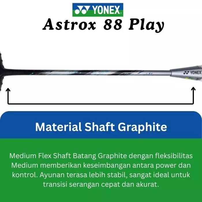 Raket Badminton Yonex Astrox 88 Play GRATIS Senar dan Tas Yonex Original