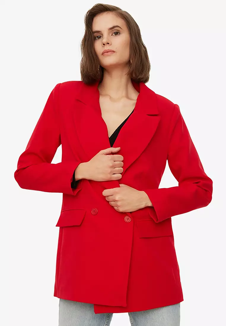 Red women's sale blazer