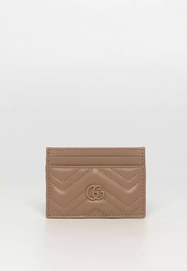 Gg 2.0 matelassé leather discount card case on a chain