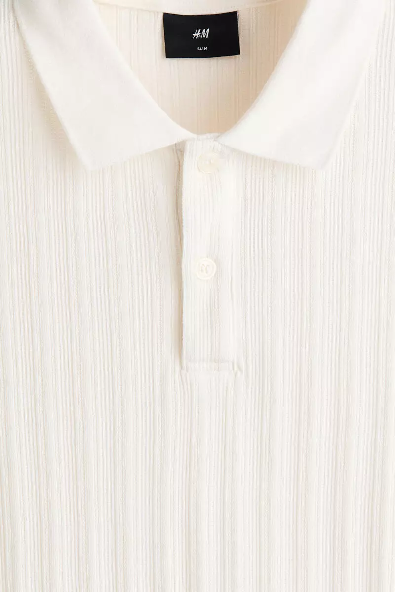 Slim Fit Textured jersey polo shirt