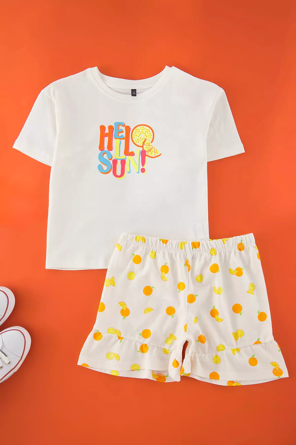 Ecru Girls Pajamas - 100% Cotton, Mini Me / Mother-Daughter Slogan Printed