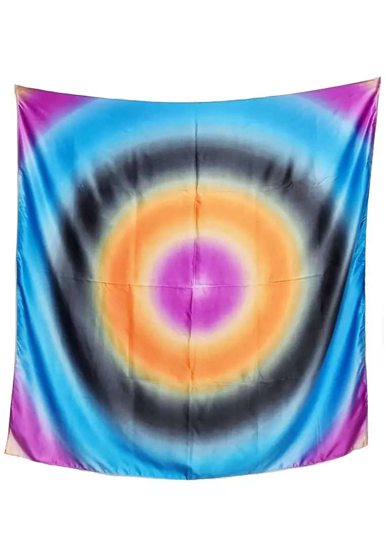 Hijab Scarf Rainbow Square Scarf Hijab Segi Empat Gradasi Pelangi Satin Multicolour