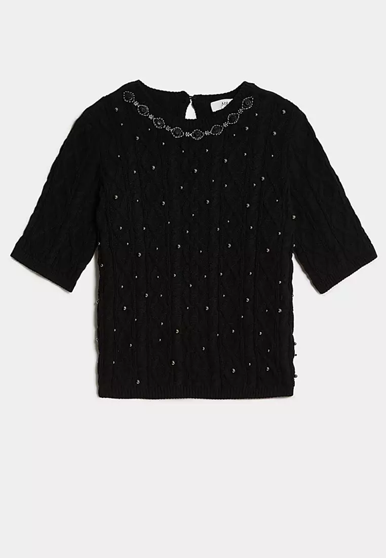 Mbellished Crew Neck Jumper