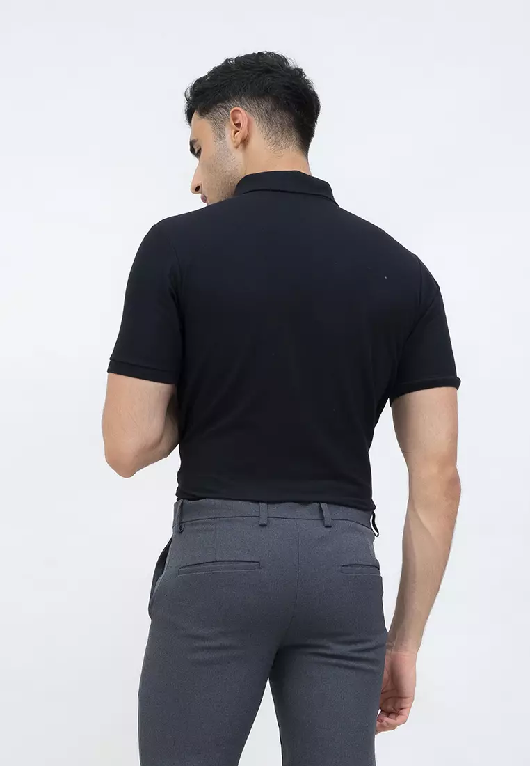 polo shirt baju kaos kerah polo slim houseofcuff hitam