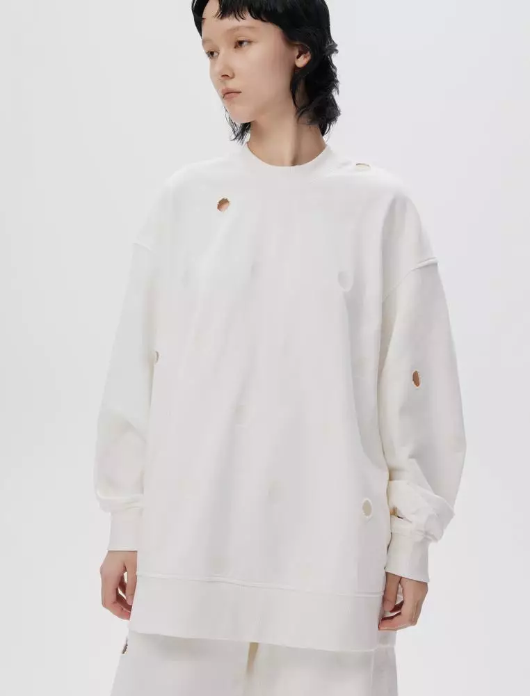 JNBY Women's Long-Sleeve Round Neck Lace-Up Hoodie