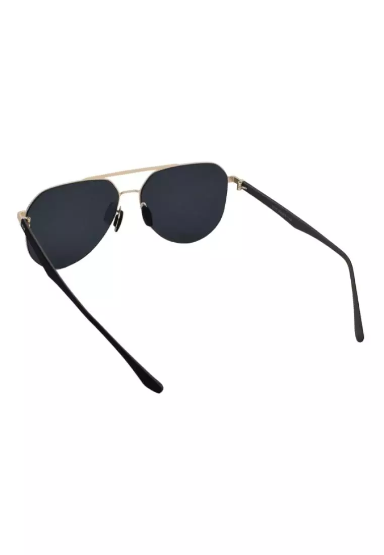 Aviator Slim Frame Flat Lens TR90 Temple Polarized Sunglasses