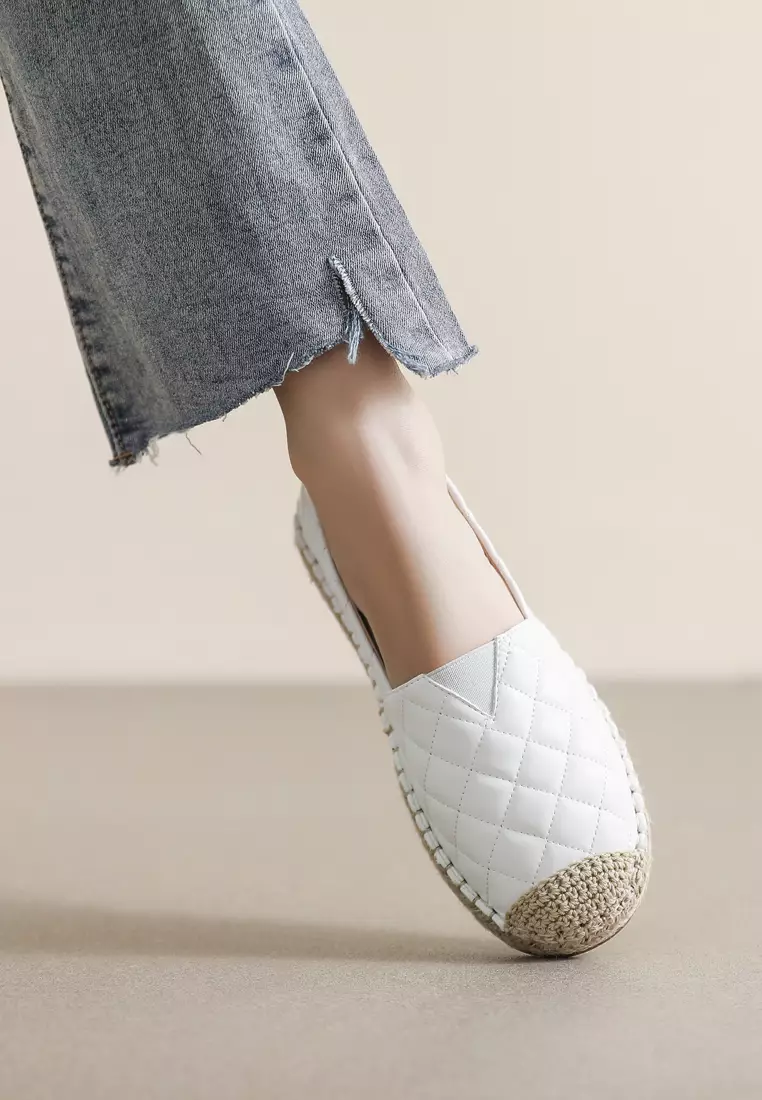 菱形紋仿皮草編麻底鞋 WW221-1