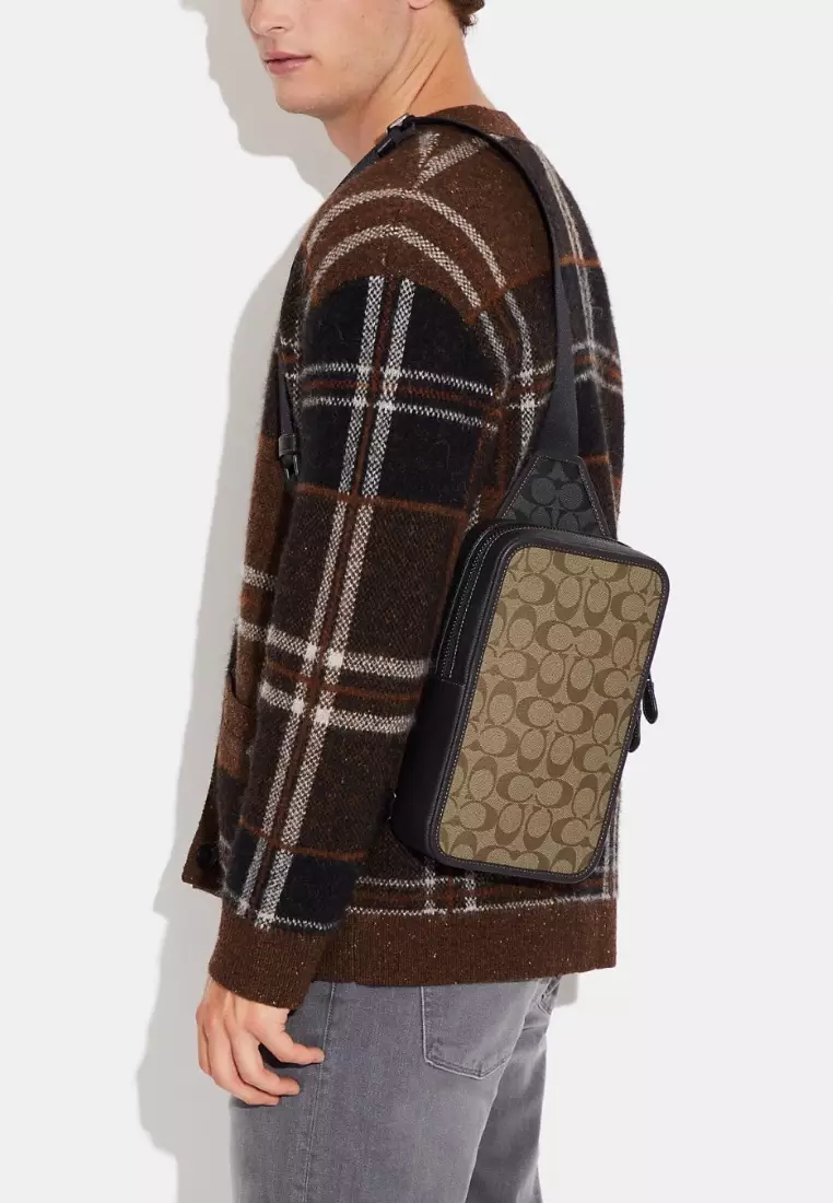 Sullivan Pack In Blocked Signature Canvas Khaki Charcoal