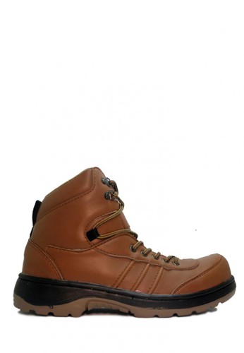 D-Island Shoes Safety Boots Tracking Combat Leather Brown