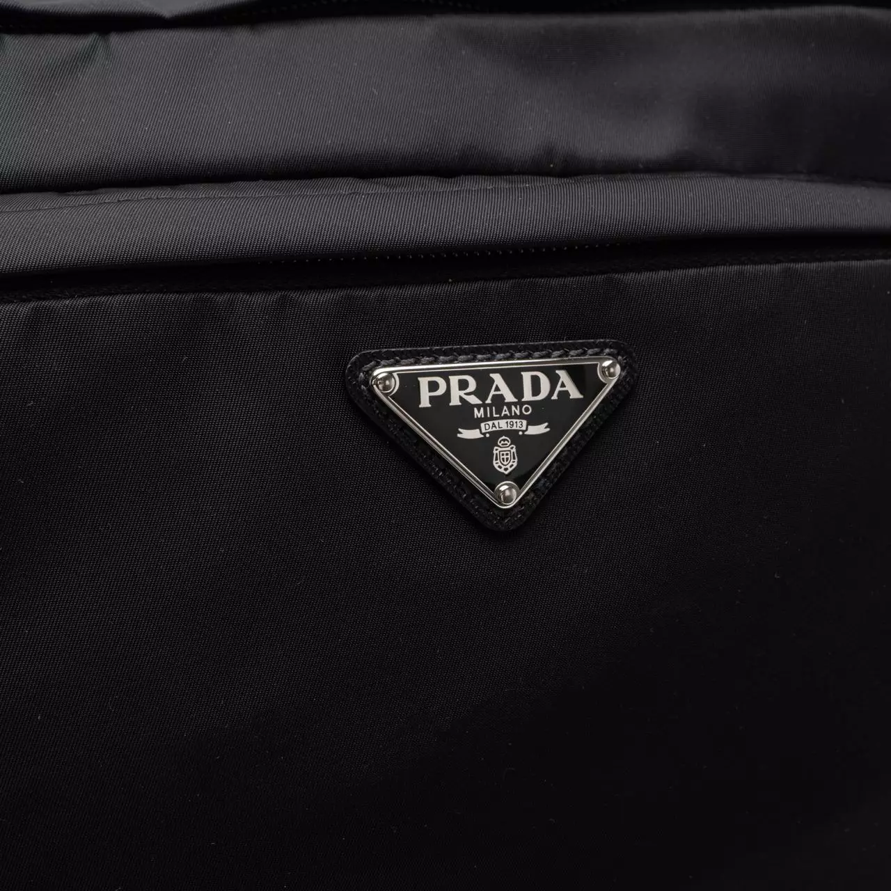 Triangle Logo Re-Nylon and Saffiano Leather Backpack Black