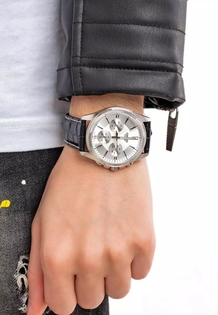 F91 Buy casio Casio General Chronograph Black Leather Strap Men Watch